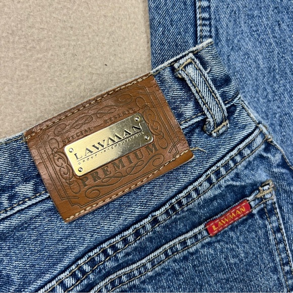 Vtg Lawman Jeans Womens 13 Straight Leg High Waist Medium Wash Western Cowgirl - Picture 11 of 11